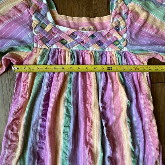 Vintage Ramona Rull 70’s Caftan Cotton Rainbow Dress No Size‎ Boho - Picture 11 of 13